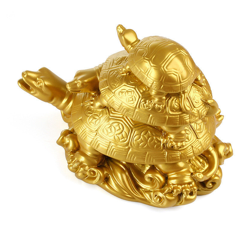 Three Generations of Turtle Longevity Feng Shui Ornament