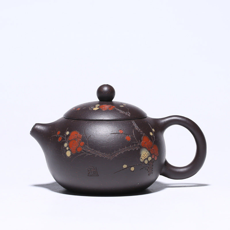 Black Diamond Cold Fragrant Shih Tzu Teapot Hand-painted Plum Teapot