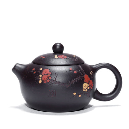 Black Diamond Cold Fragrant Shih Tzu Teapot Hand-painted Plum Teapot