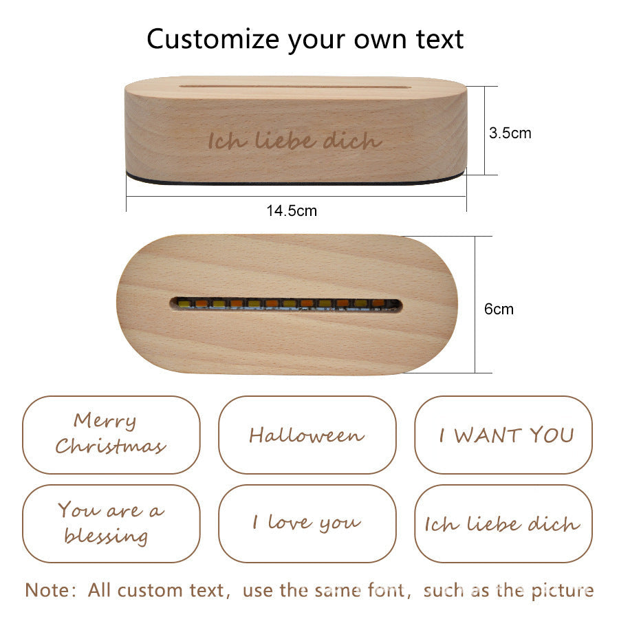 Personalized Custom Photo 3D Light Text Custom Painting Night Light