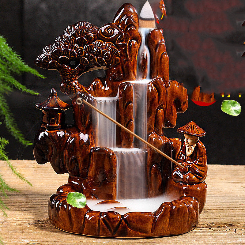 New creative large-size backflow incense burner for indoor viewing sandalwood line incense burner tea ceremony ceramic incense burner ornaments