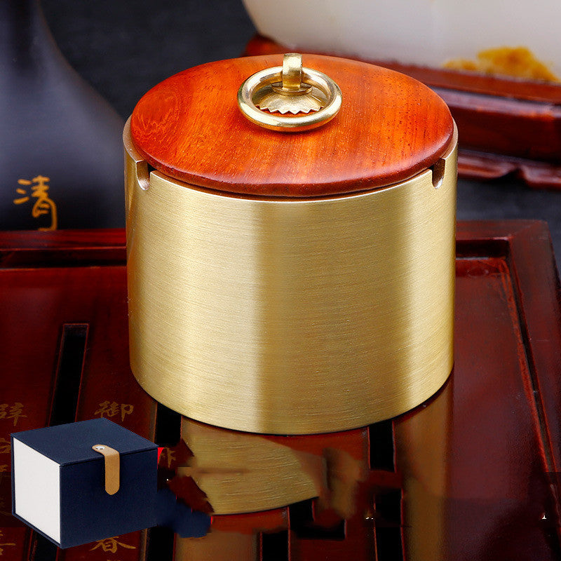 Chinese Style Ashtray With Pure Copper Cover