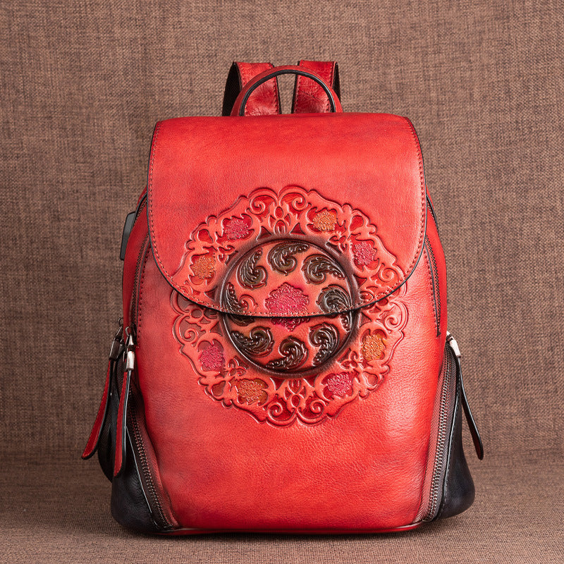 Large Capacity Backpack Creative Chinese Style Ladies Backpack