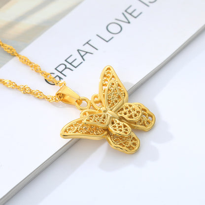 Butterfly Necklace Female Necklace Water Wave Chain