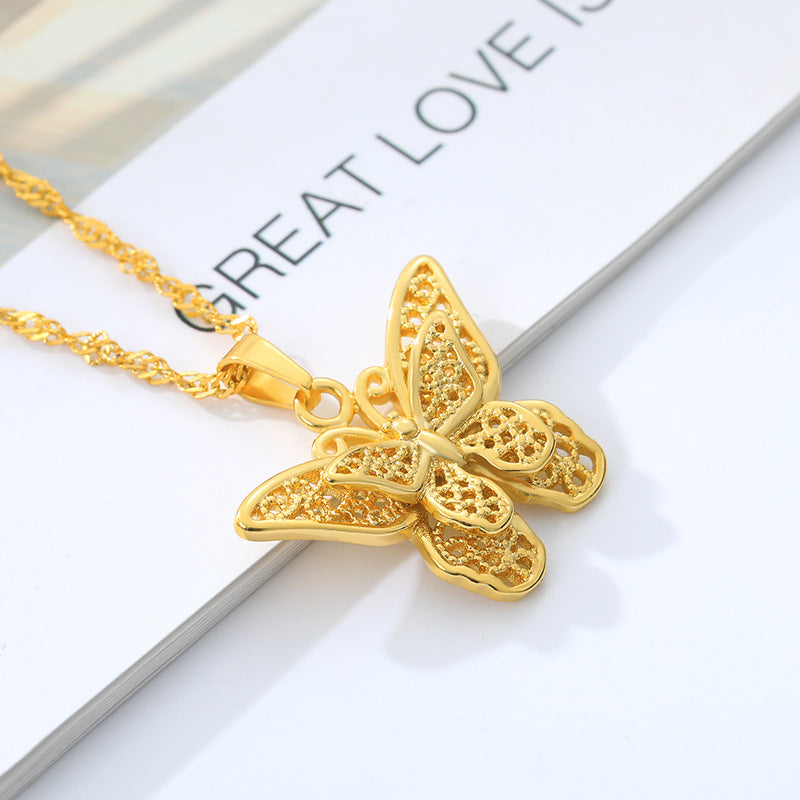 Butterfly Necklace Female Necklace Water Wave Chain