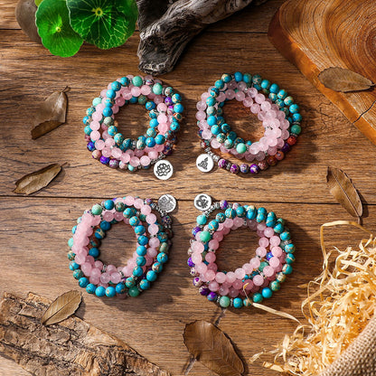 Bracelet 108 Lotus Buddha Eyes Pendant Necklace Chakra Bracelet Yoga Buddhist Bracelet