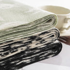 Cream polyester scarf with camellia for winter use