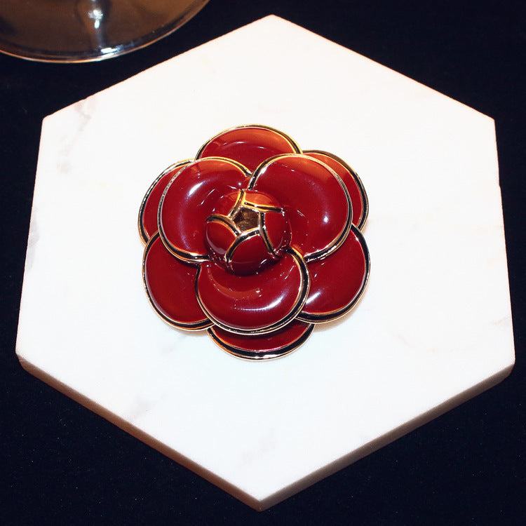 New High-end Rose Camellia Brooch Clothing Accessories Valentine's Day Gift