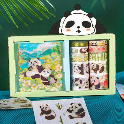 Chinese Creative Panda Series Gold Foil Sticker Set