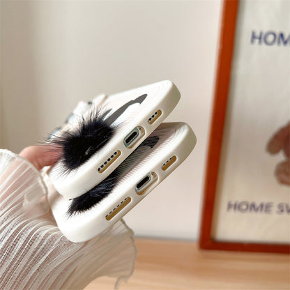 Cute Furry Panda Tail iPhone Series Phone Case