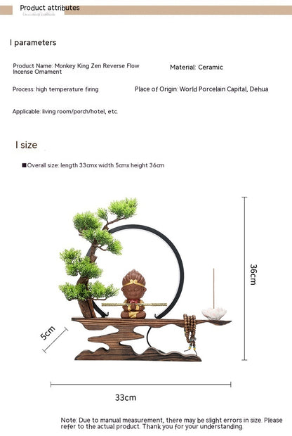 Zen Backflow Incense Burner The Monkey King Quest For The Sutra Decoration Living Room Entrance Office Decorations Home Incense Burner