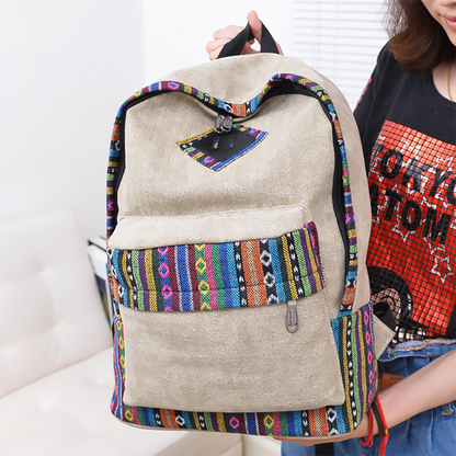 Ethnic style backpack female