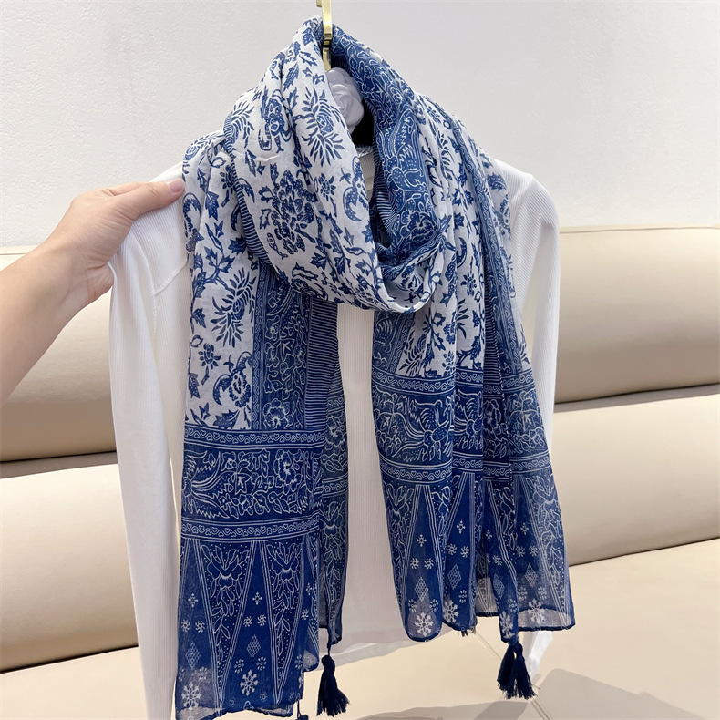 Ethnic Style Paisley Cashew Print Scarf Sunscreen Voile Shawl