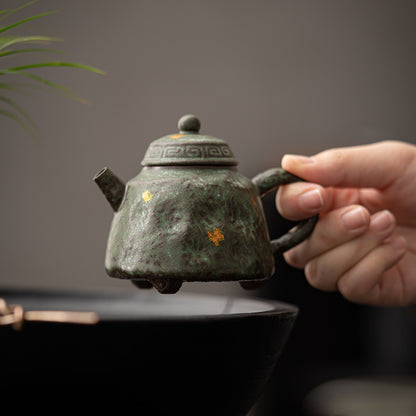 Bronze Glaze Household Stoneware Teapot