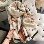 Air-Conditioning Shawl Cotton Wrap Thermal Scarf for Women-1