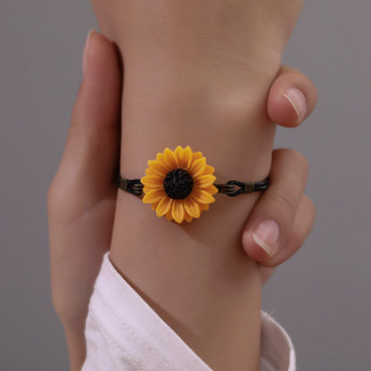 Daisy Flower Cute Bracelet-Handmade Knitting Small Fresh Accessories