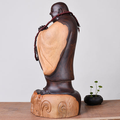 Ebony wood carving Maitreya Buddha