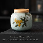 Chinese Calligraphy Tea Pot Ceramic Mini Tea Caddy