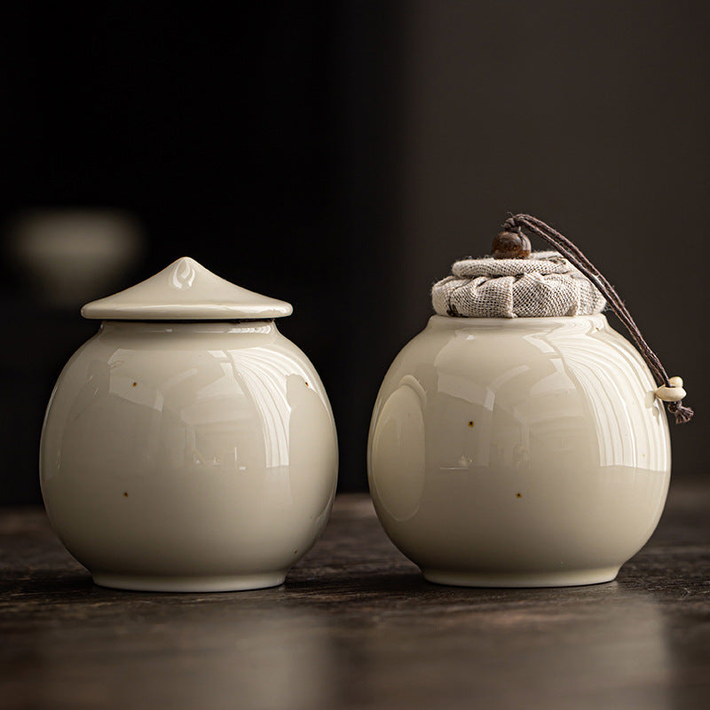 Grass And Wood Gray Glaze Beige Tea Pot Ceramic