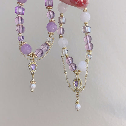 New Chinese Style Purple Crystal String Beads Bracelet