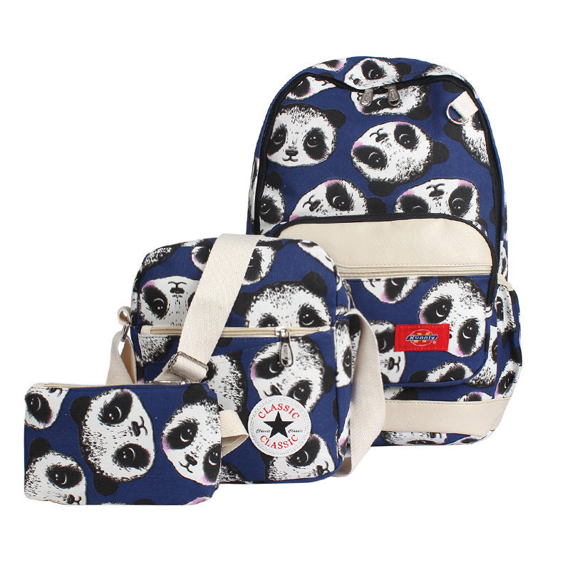 Panda three-piece backpack