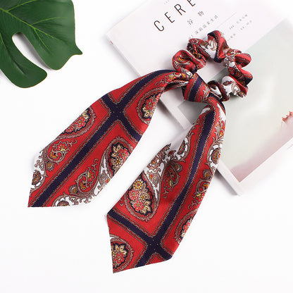 Printed Silk Scarf Large Intestine Hair Bands Hair Accessories