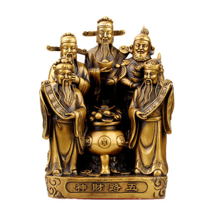 Large Pure Copper God Of Wealth Buddha Brass