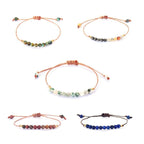 Onyx braided bracelet with geometric stone design