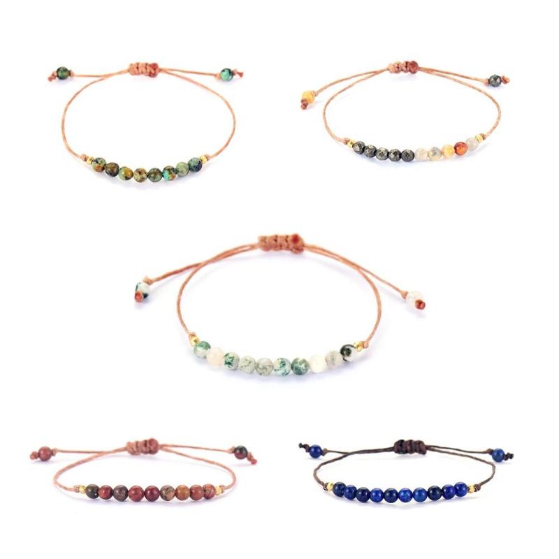 Onyx braided bracelet with geometric stone design