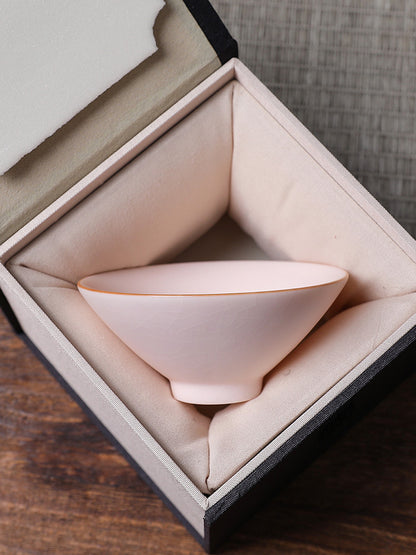 Bamboo-hat Type Cup Ceramic Tea Bowl Cup