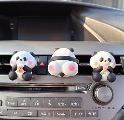 Chinese style cute panda car air outlet perfume aromatherapy car interior decoration