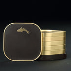 Household Tea Cup Holder Bakelite Copper Wood Coasters