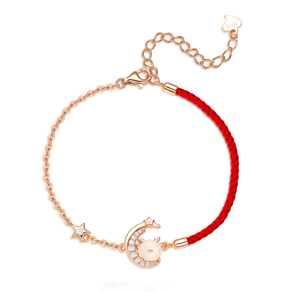 Sterling Silver Jade Dragon Necklace Zodiac Jewelry for Women-4