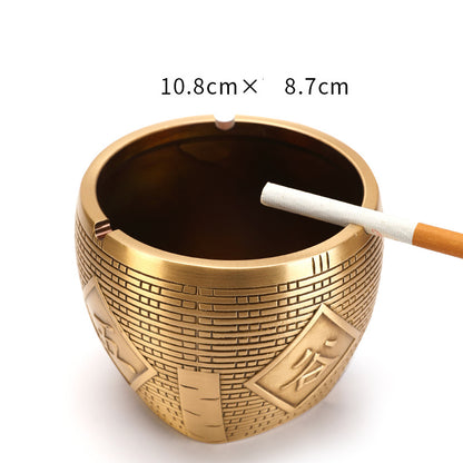 Pure Copper Ashtray Household Living Room New Chinese Retro