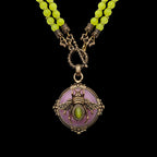 Bee necklace with copper chain and agate beads