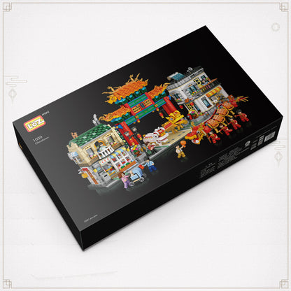 Chinatown Small Particle Building Blocks Street View Mini Assembling Toy Puzzle