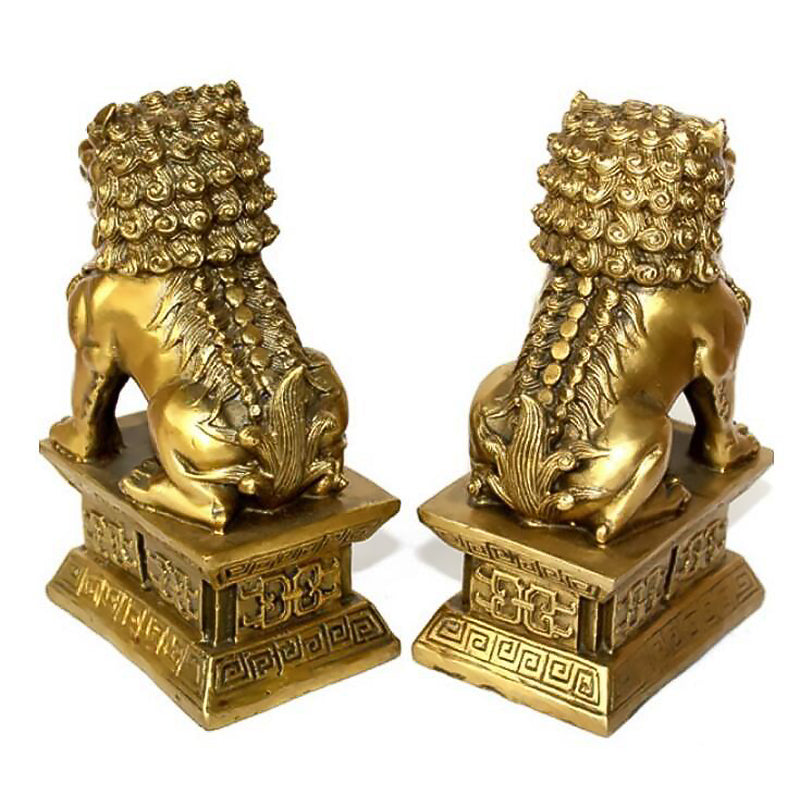 Copper Lions Ornament Furniture Feng Shui Crafts