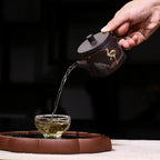 Black Gold Sand Ceramic Teapot Red Phoenix Chaoyang Crane Asked Teapot