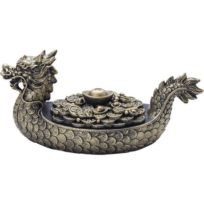 Chinese Creative Dragon Boat Ashtray With Lid Prevent Fly Ash