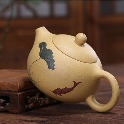 Hand-painted clay hole teapot