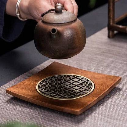 Walnut Teapot Mat Household Pot Holder Coaster Tea Mat