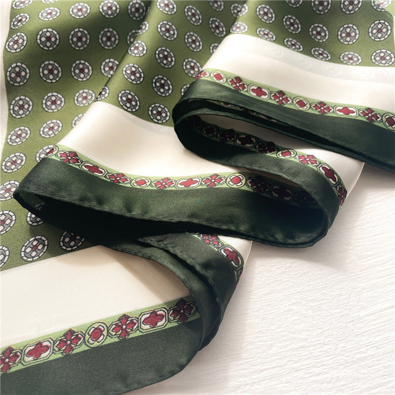 Spring and Summer Thin Hong Kong Style Polka Dot Silk Scarf