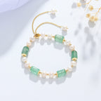Natural Crystal and Pearl Slider Bracelet for Women-1