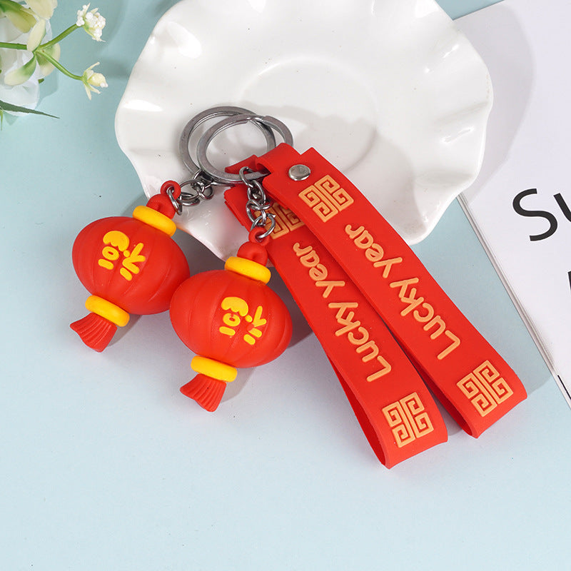 Creative Festive Chinese New Year Red Lantern Keychain