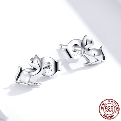 Sterling silver s925 simple and small earrings earrings