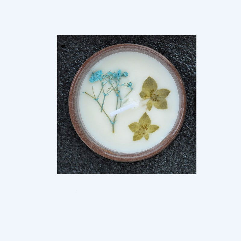 Ceramic Cup With Dried Flowers And Fragrant Candles