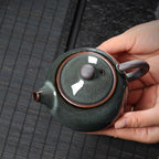 Ceramic Teapot Glossy Ice Cracked Handmade Brewing Teapot