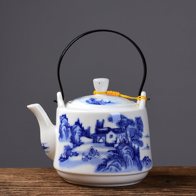Ceramic Teapot Household Ink Painting Pattern Large Kettle