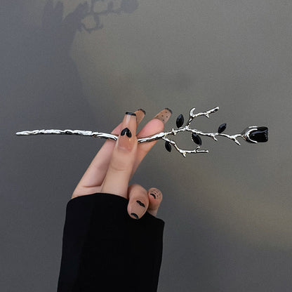 New Chinese Style Rose Flower Metal Hairpin Temperament