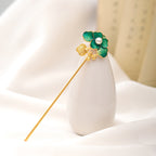 Burning blue Hanfu hairpin with flower design